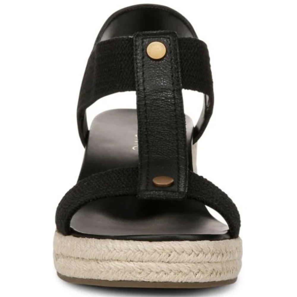 NWOB VIONIC Calera Black Wedge Shoes Sandals 6 - Picture 3 of 4